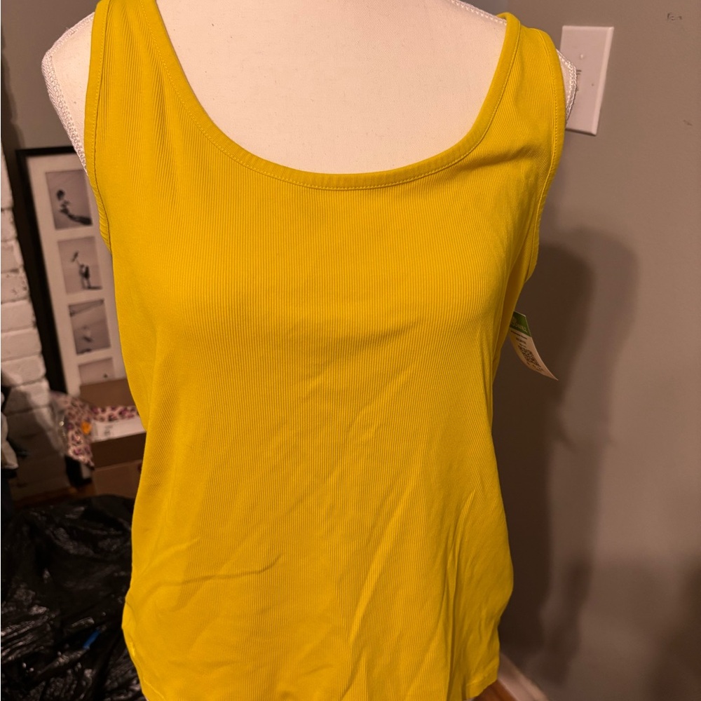 Ralph Lauren Yellow Fitted Sleeveless Tank Top